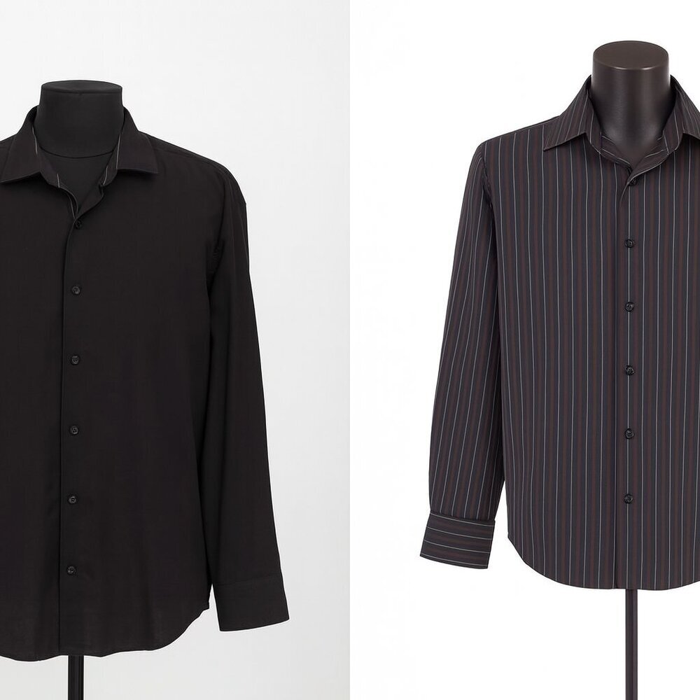 INSIDE OUT AZ Reversible XXL Black Button-Up Shirt